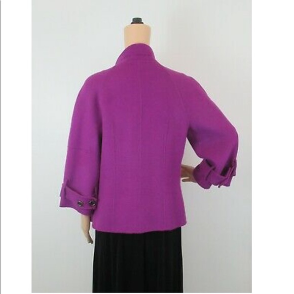 Per Se Magenta Double Breasted Wool angora jacket - Picture 3 of 9